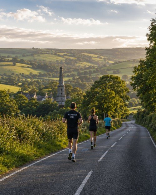 Runners at the Tolpuddle Half Marathon and 14.7K in Dorset